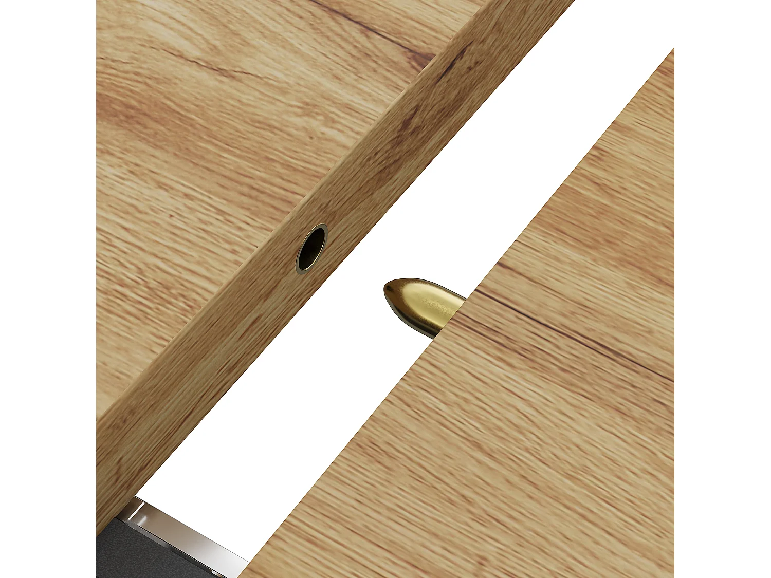 Table à manger extensible 119 à 158,5 cm, décor bois et noir, pieds en W