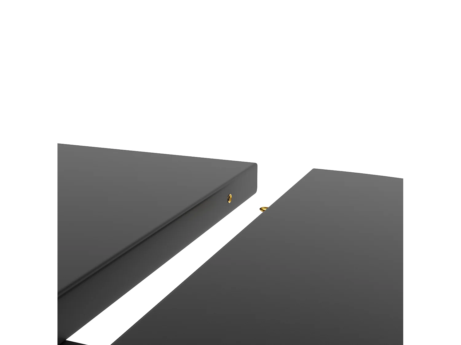 Table à manger ronde extensible noire en MDF, 118 à 158 cm, avec rangement