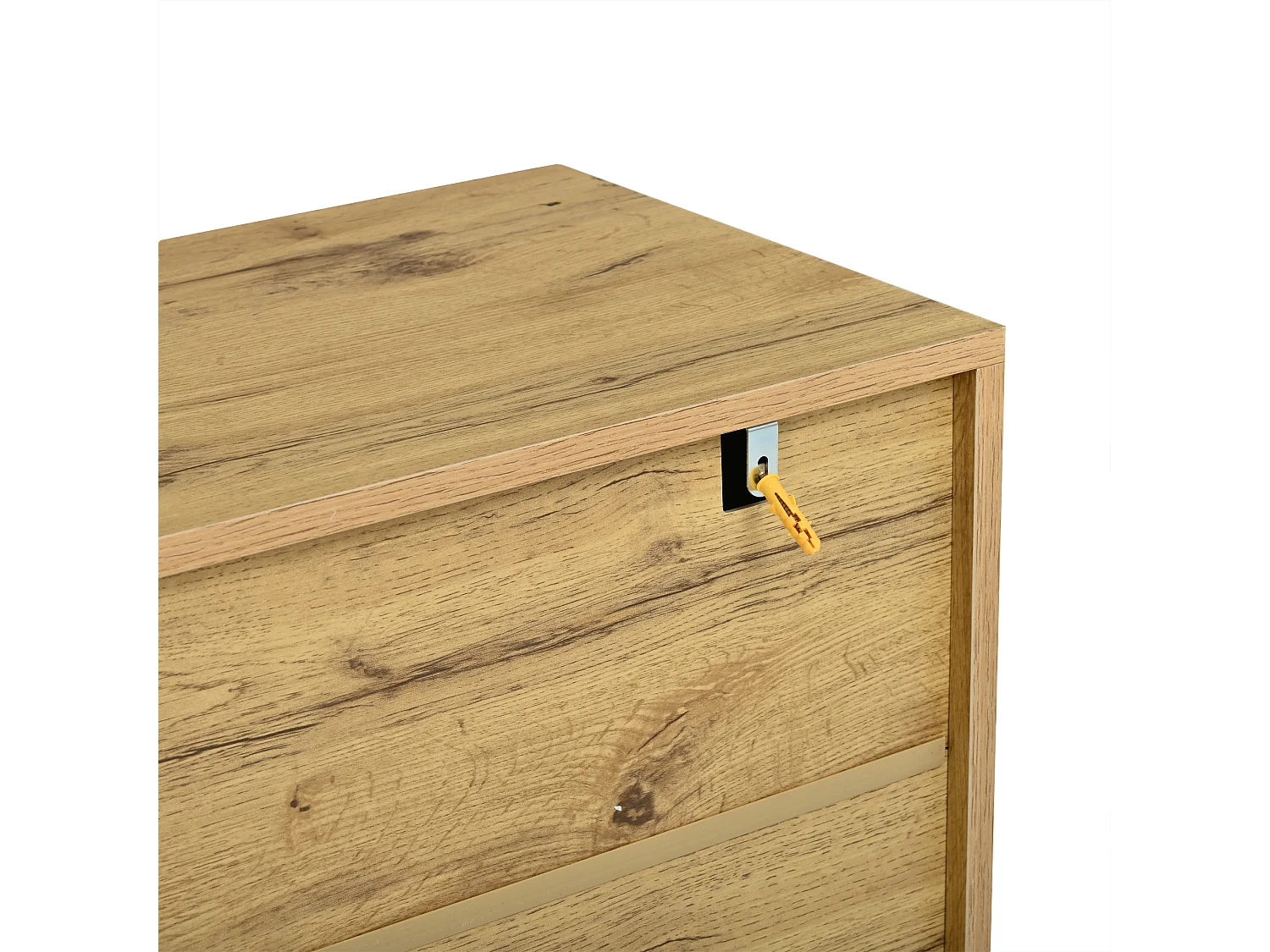 Meuble TV 180 cm avec éclairage LED, MDF effet bois naturel et noir, 2 tiroirs et 2 portes