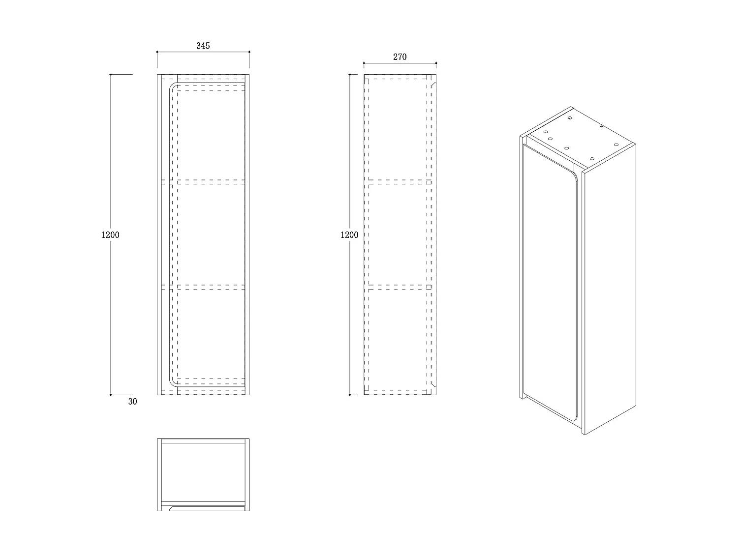 Meuble de salle de bain suspendu avec vasque à encastrer en résine et colonne – Blanc mat – 60 cm – ZAREMIA