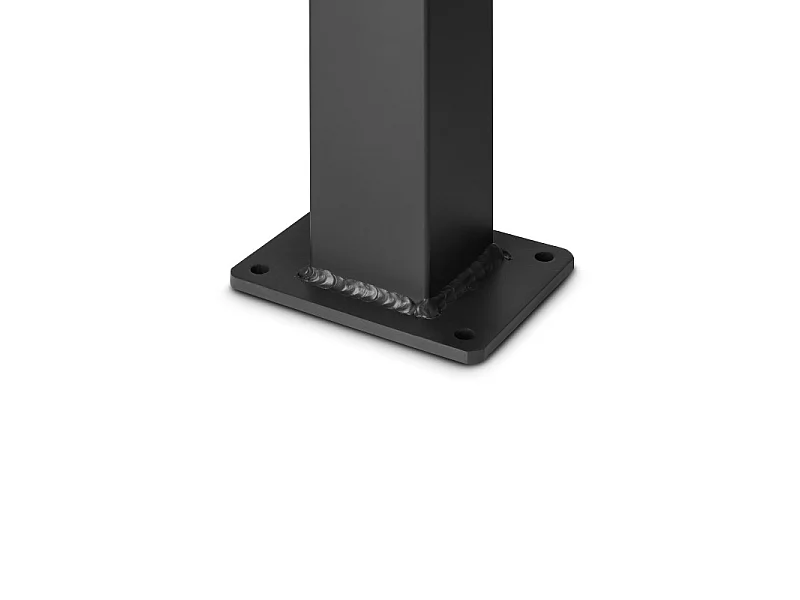 Poteau aluminium tradition style ferronnerie sur platine universel pour portail et portillon chapeau inclus H1.86 m Noir