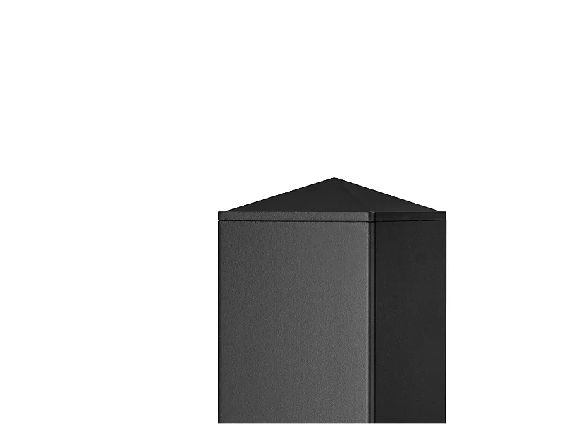 Poteau aluminium tradition style ferronnerie sur platine universel pour portail et portillon chapeau inclus H1.86 m Noir