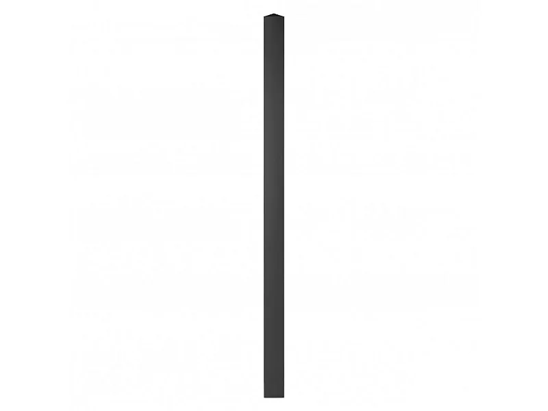 Poteau aluminium tradition style ferronnerie à sceller universel pour portail et portillon chapeau inclus H2.36 m Noir