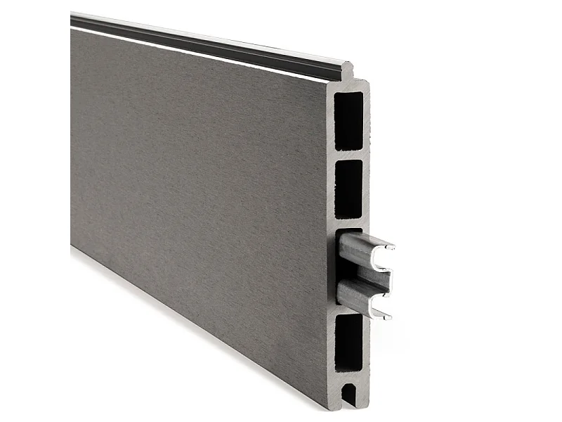 Kit complet clôture composite et aluminium à sceller H 1m80 L 9m gris quartz avec renforts acier - Palissade - Brise vue