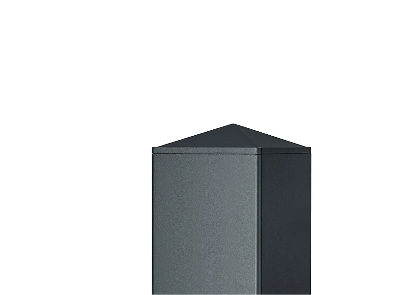 Poteau aluminium tradition style ferronnerie à sceller universel pour portail et portillon chapeau inclus H2.36 m Gris