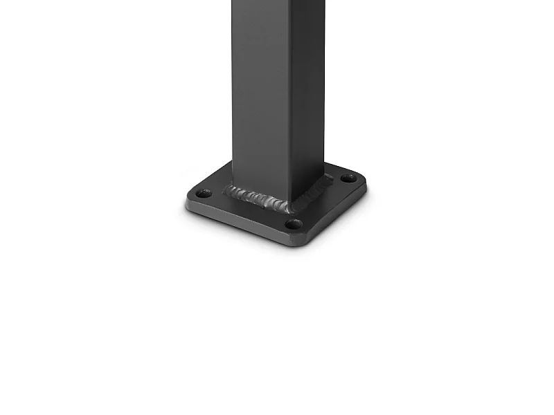 Poteau aluminium tradition style ferronnerie sur platine avec chapeau H 86.5 cm Noir