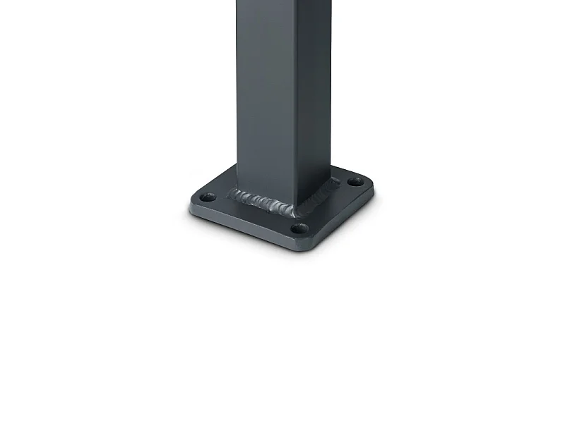 Poteau aluminium tradition style ferronnerie sur platine avec chapeau H 86.5 cm Gris