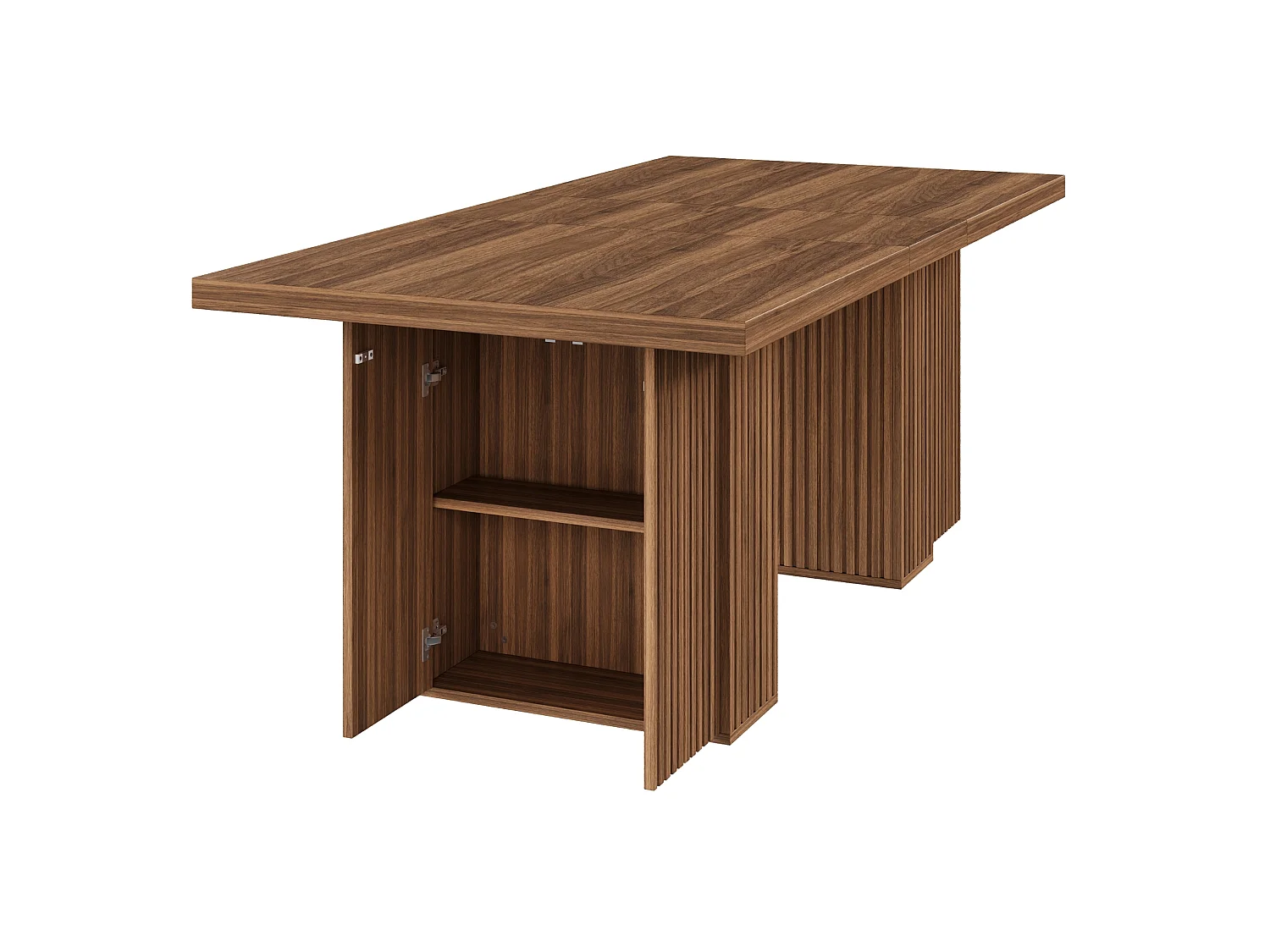 Uitschuifbare eettafel van 150 tot 190 cm met twee kasten voor 6 tot 8 personen