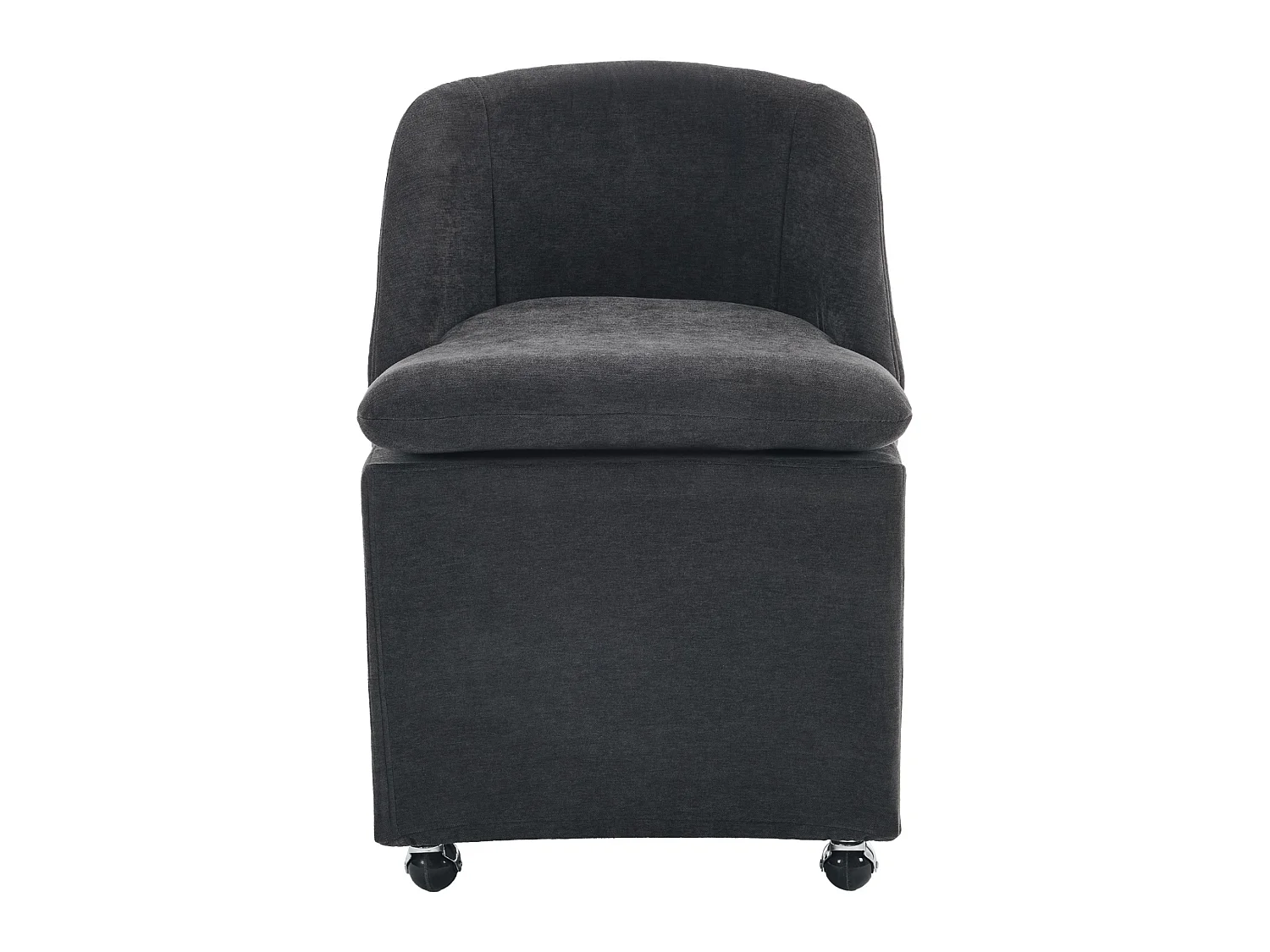 Set van 2 gestoffeerde chenille stoelen met wielen, afneembare hoezen en zonder armleuningen