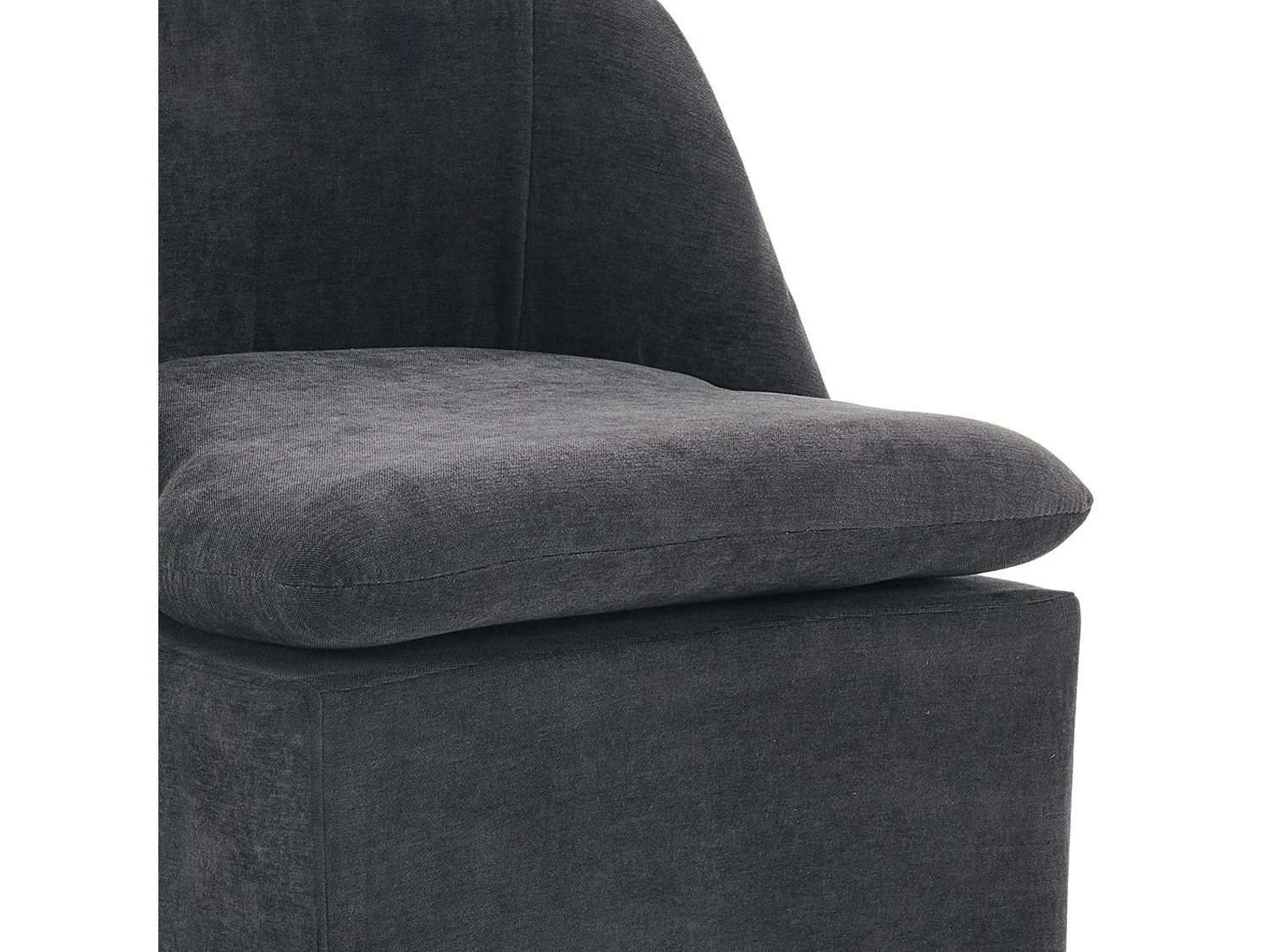 Set van 2 gestoffeerde chenille stoelen met wielen, afneembare hoezen en zonder armleuningen