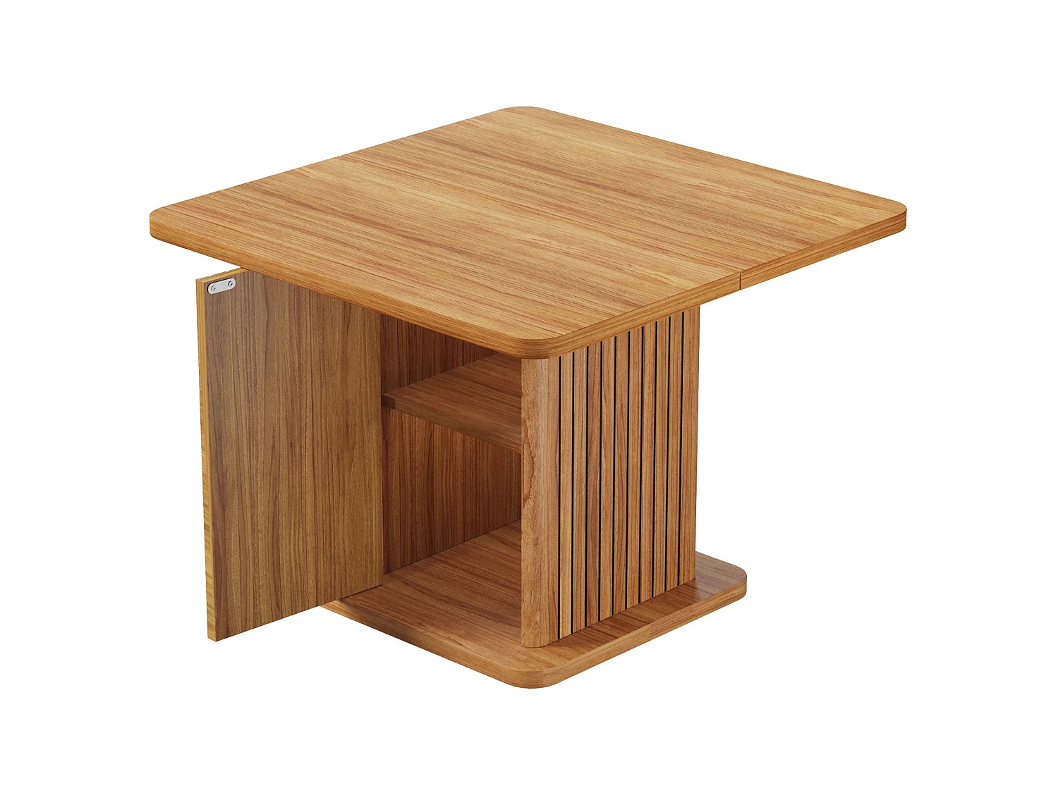 Mesa de jantar quadrada 80 x 80 cm com armário oculto para 4 pessoas