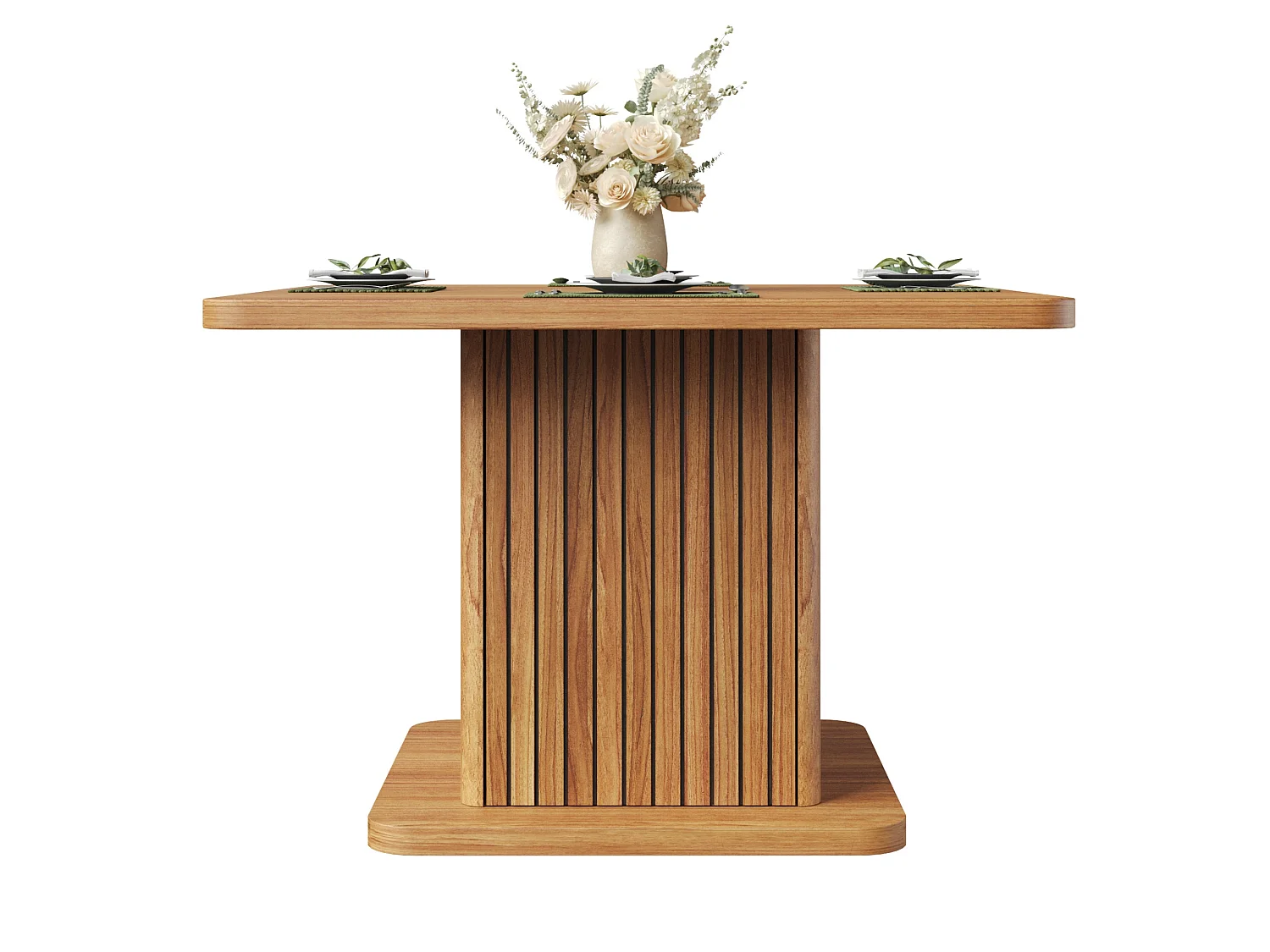 Mesa de jantar quadrada 80 x 80 cm com armário oculto para 4 pessoas