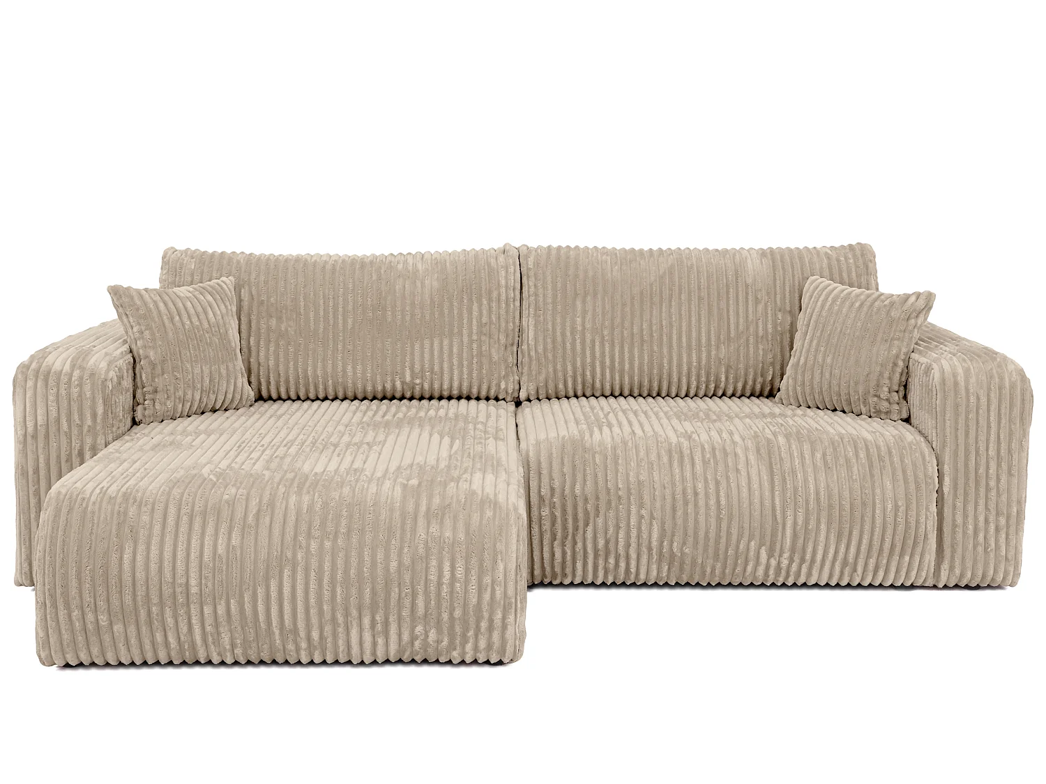 Canapé d'angle convertible, en velours côtelé TILIO Beige