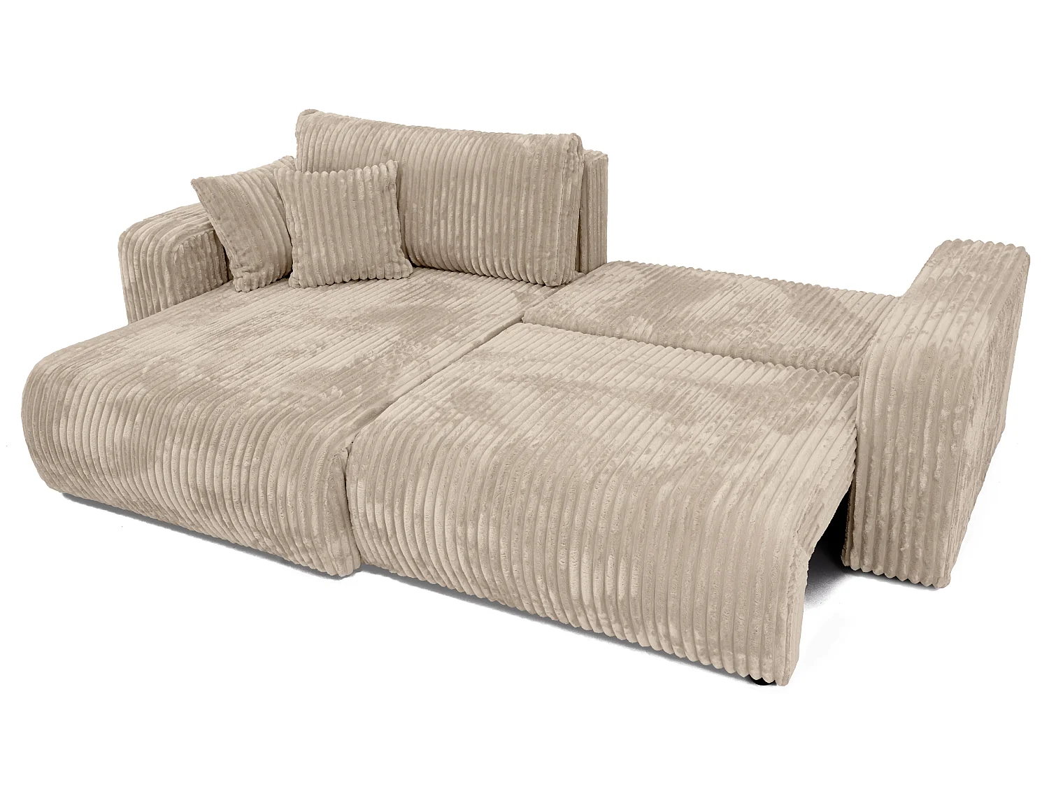 Canapé d'angle convertible, en velours côtelé TILIO Beige