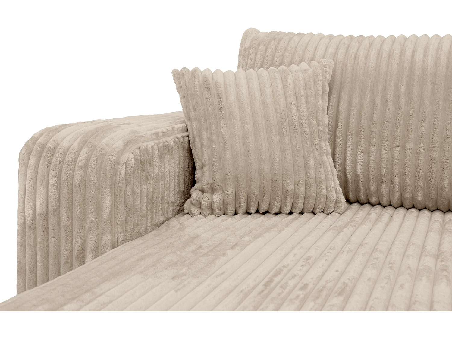 Canapé d'angle convertible, en velours côtelé TILIO Beige