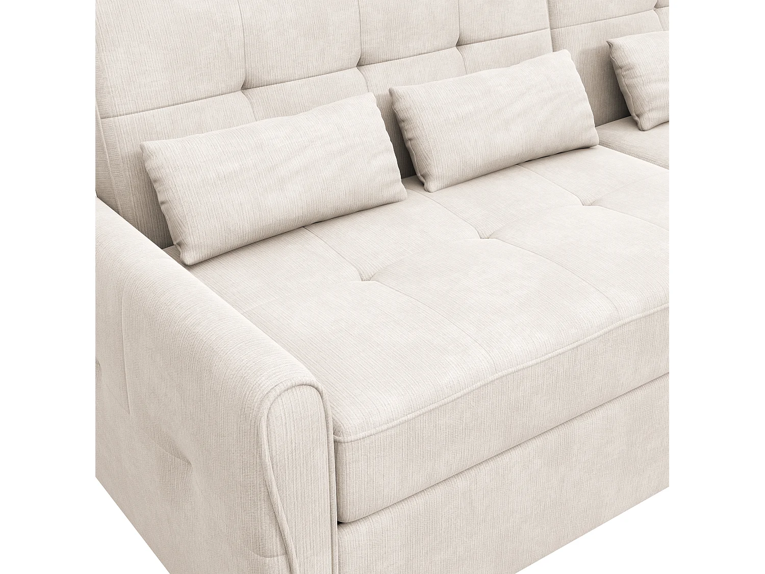 Canapé convertible 3 places en tissu chenille avec fonction couchage