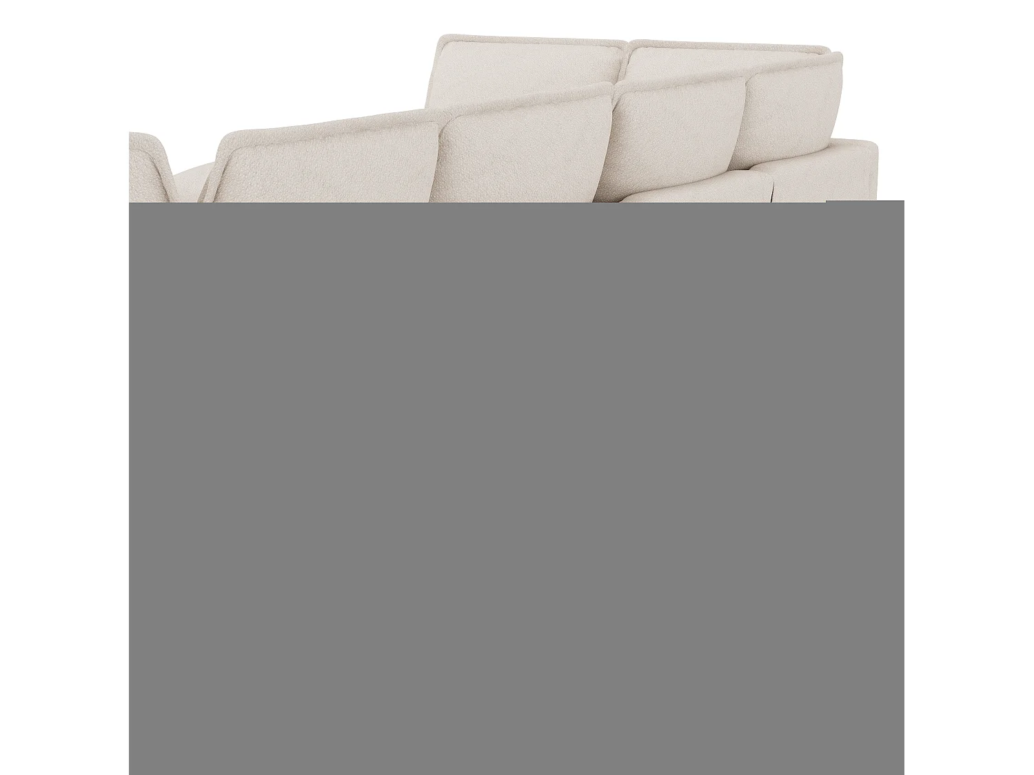 Canapé modulable XXL 6 places en chenille beige, avec pouf et configuration en U ou en L pour salon