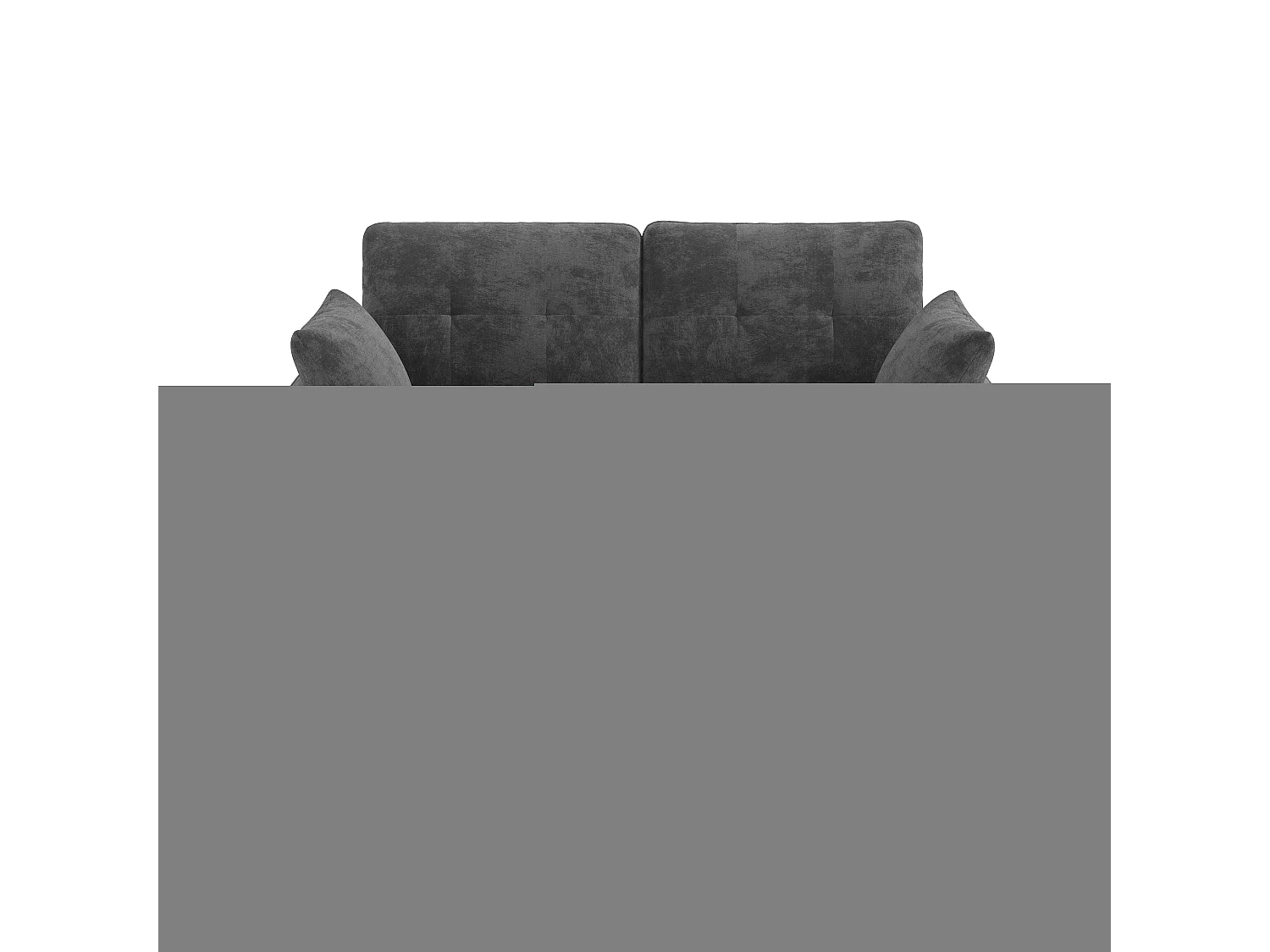 Canapé convertible 2 places en chenille gris avec éclairage LED et rangement