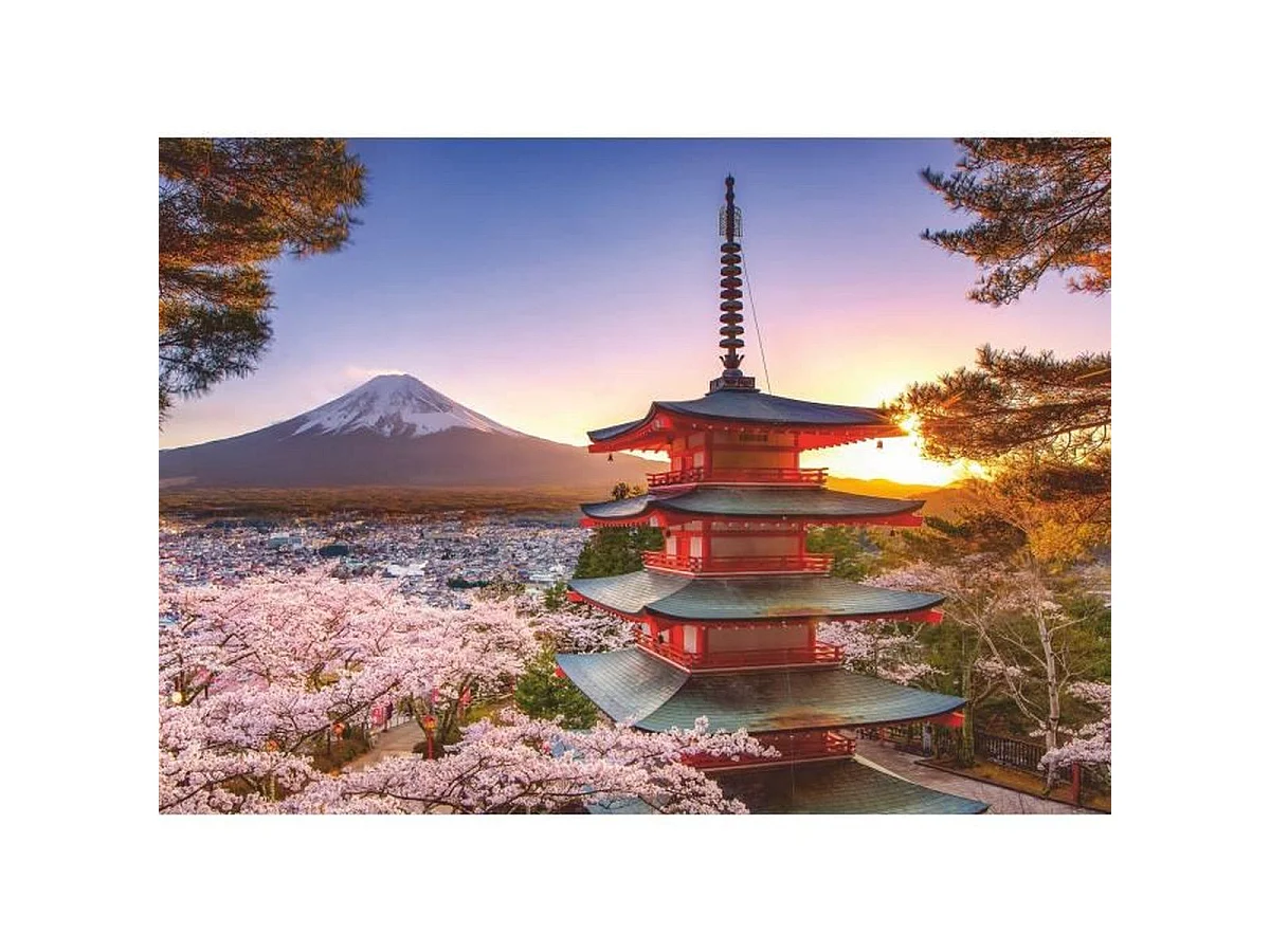 Ravensburger Puzzle 1000 pièces - Cerisiers en fleurs et Mont Fuji (70 x 50 cm)