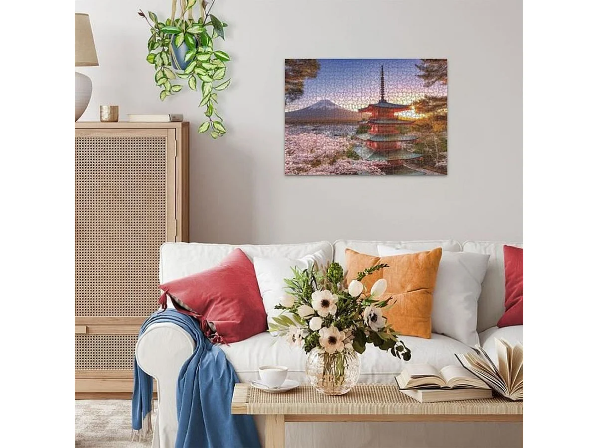 Ravensburger Puzzle 1000 pièces - Cerisiers en fleurs et Mont Fuji (70 x 50 cm)