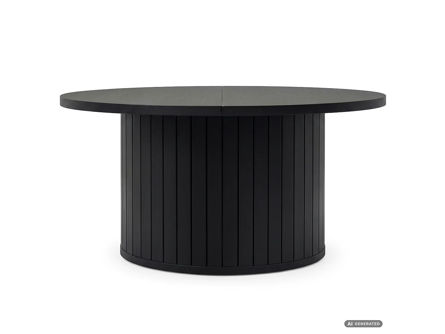 Salontafel NUBO / Zwart / 80 cm / Rond / Geribbeld / 80 x 80 x 45 cm