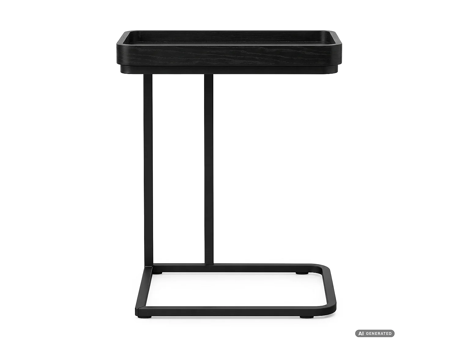 Mesa de apoio HYGGO preta, retangular, estrutura preta estilo industrial, 40x30x60 cm