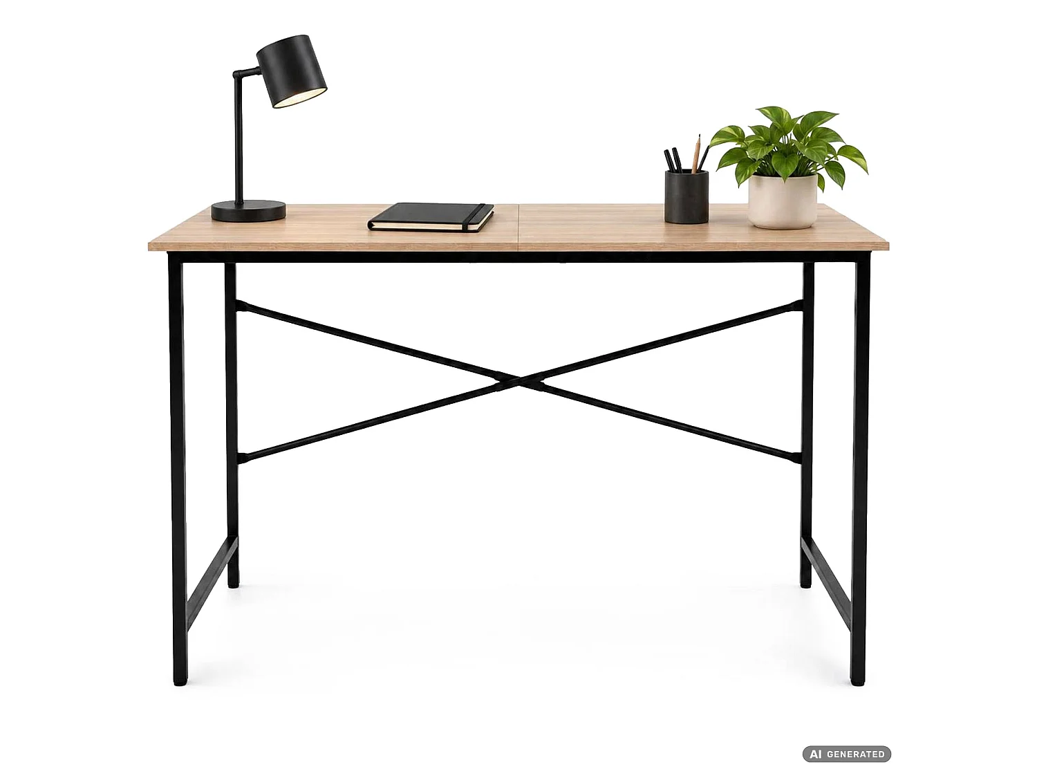 Biurko komputerowe SIMPLE Dąb Sonoma 120 cm czarny stelaż styl industrialny 120x50x75 cm
