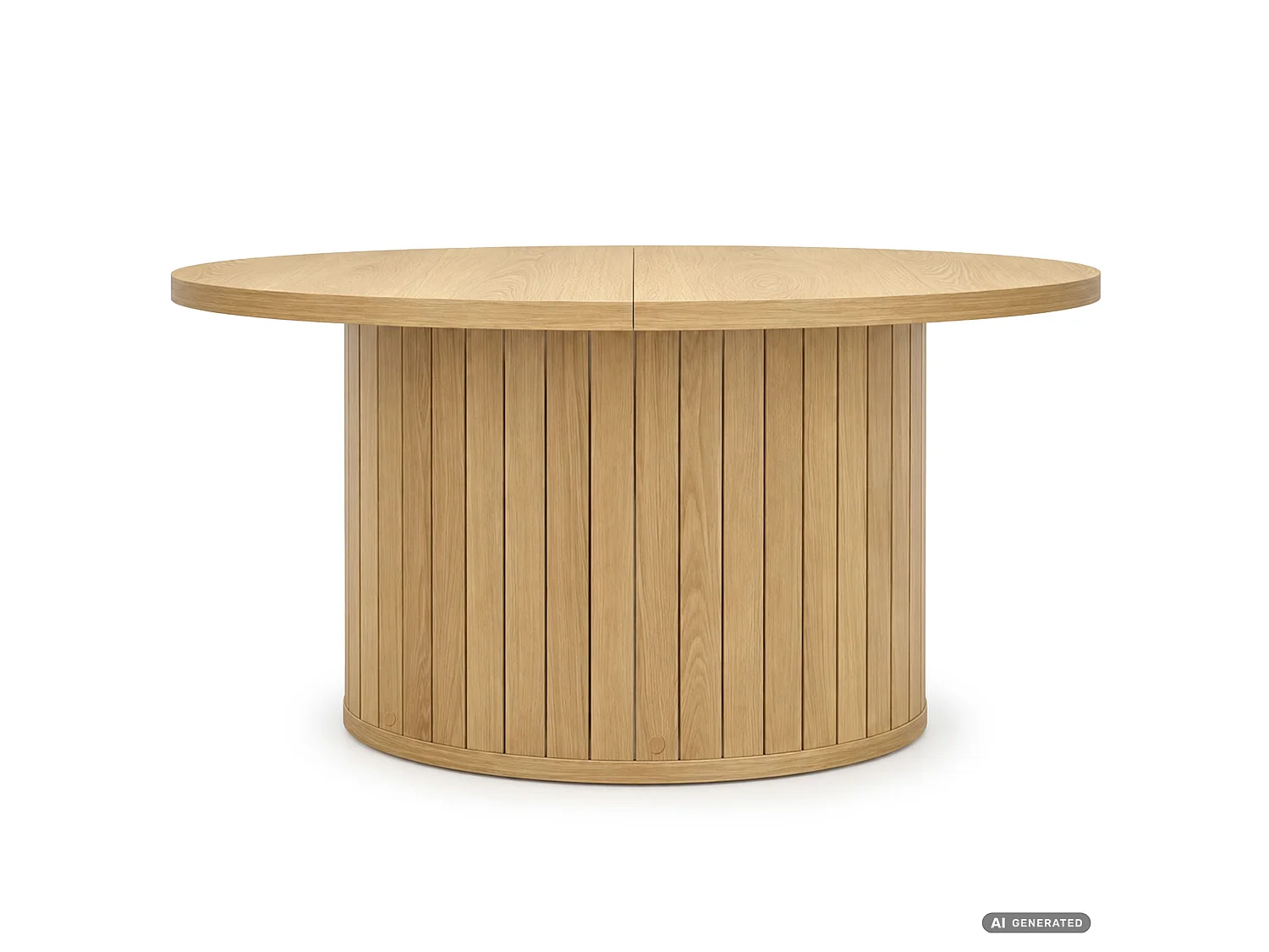 Stolik kawowy NUBO Naturalne Drewno 80 cm okrągły ryflowany 80x80x45 cm