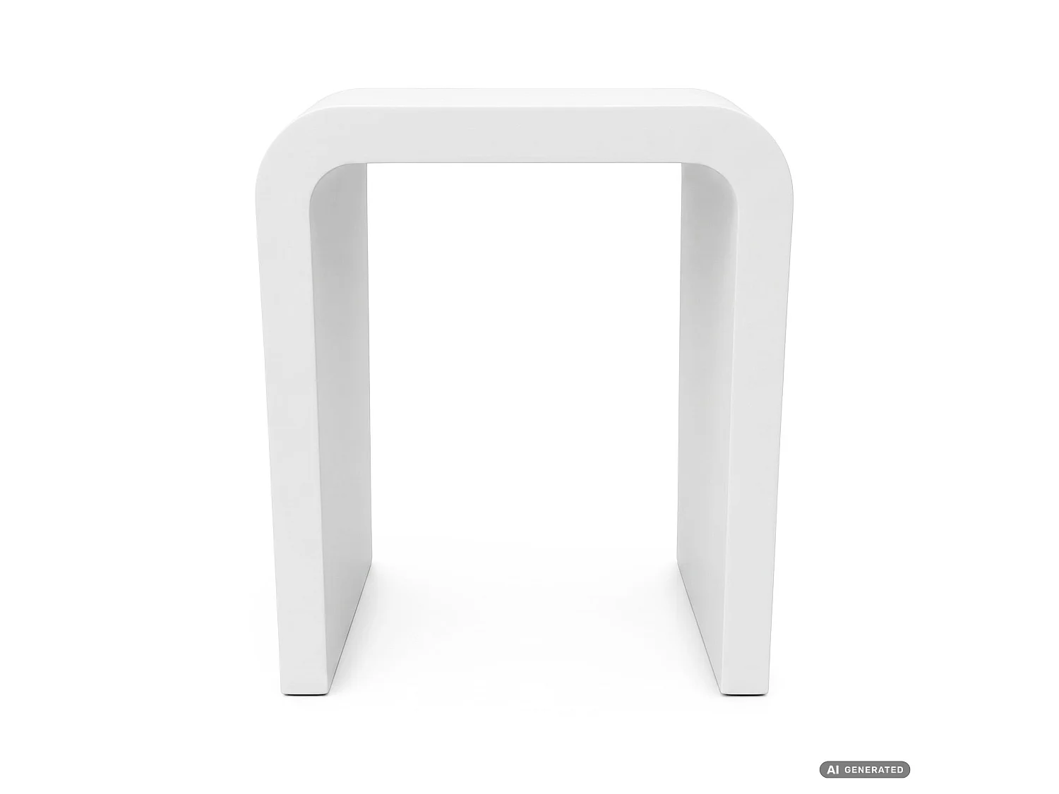 Bijzettafel CREMA, Wit, Afgerond, 40 x 30 x 50 cm