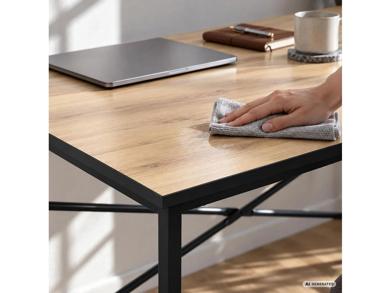 Scrivania per computer SIMPLE rovere Craft, struttura nera stile industriale, 120x50x75 cm