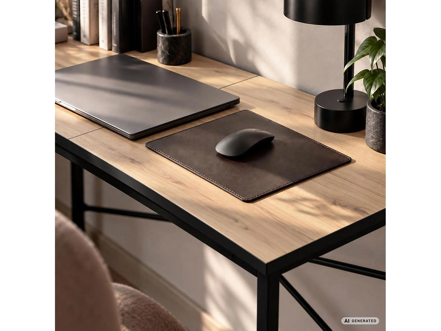 Scrivania per computer SIMPLE rovere Craft, struttura nera stile industriale, 120x50x75 cm