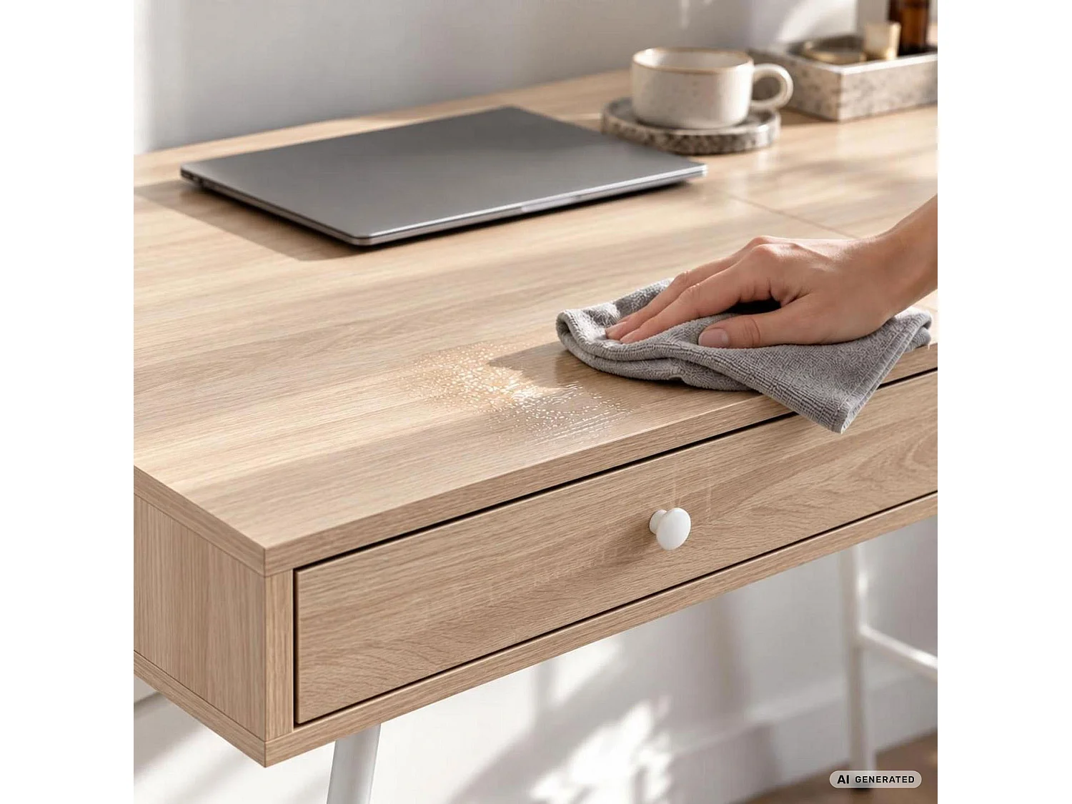 Bureau d'ordinateur SKANDIA chêne Sonoma 120 cm 2 tiroirs piètement blanc style industriel 120x50x80,5 cm