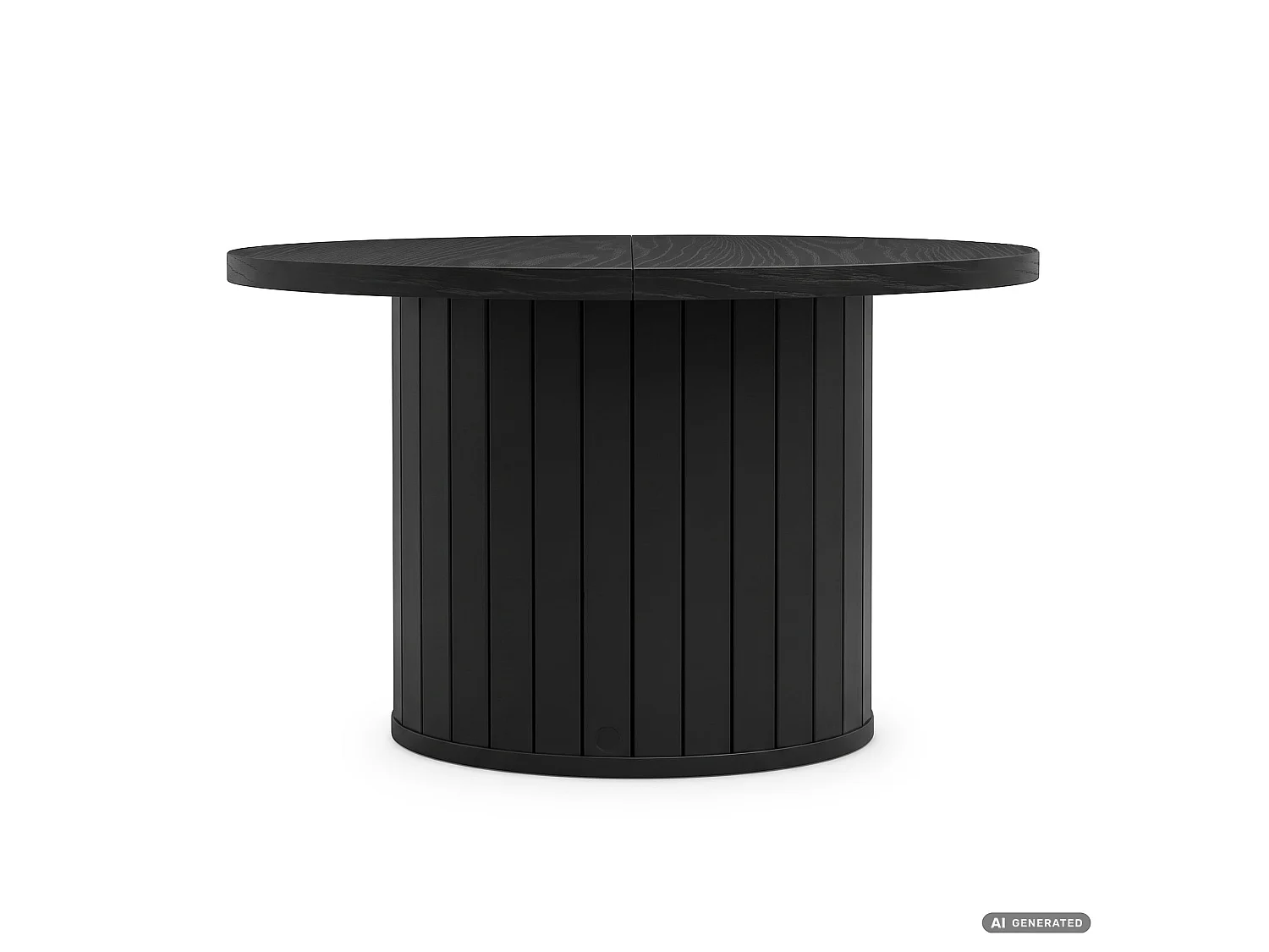 Stolik kawowy NUBO Czarny 60 cm okrągły ryflowany 60x60x45 cm