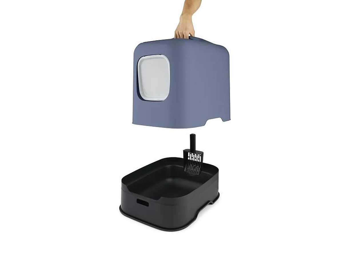 ROT﻿HO Biala Maison de litière couverte pour chat 51 x 39,5 x 44,3 cm - Bleu