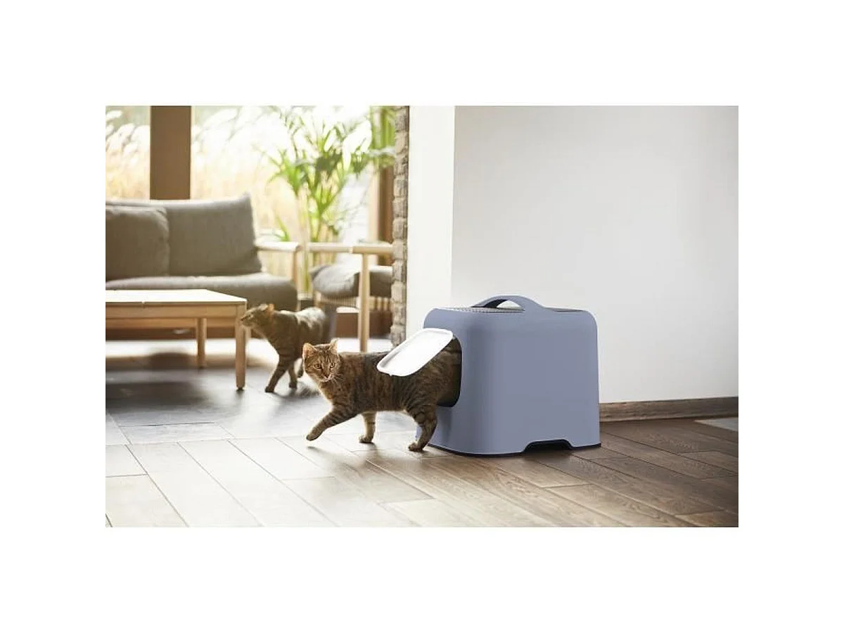 ROT﻿HO Biala Maison de litière couverte pour chat 51 x 39,5 x 44,3 cm - Bleu