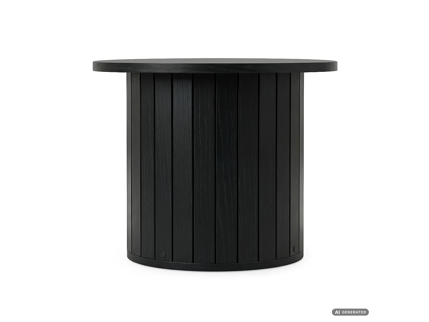 Stolik kawowy NUBO Czarny 48 cm okrągły ryflowany 48x48x42 cm