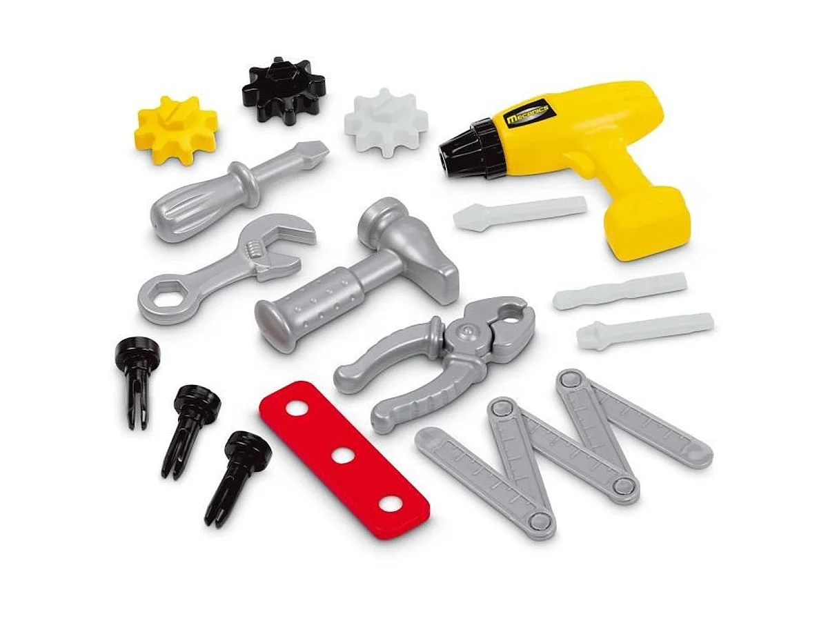 Ecoiffier Super Pack Mécanics - Ensemble d'outils et établi 3-en-1 pour enfant, 19 pièces
