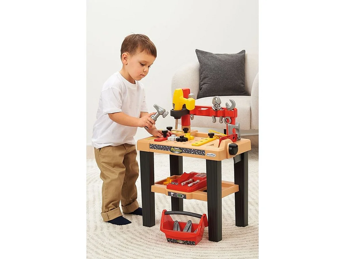 ECOIFFIER Grand établi de jeu avec 28 accessoires pour enfants dès 18 mois