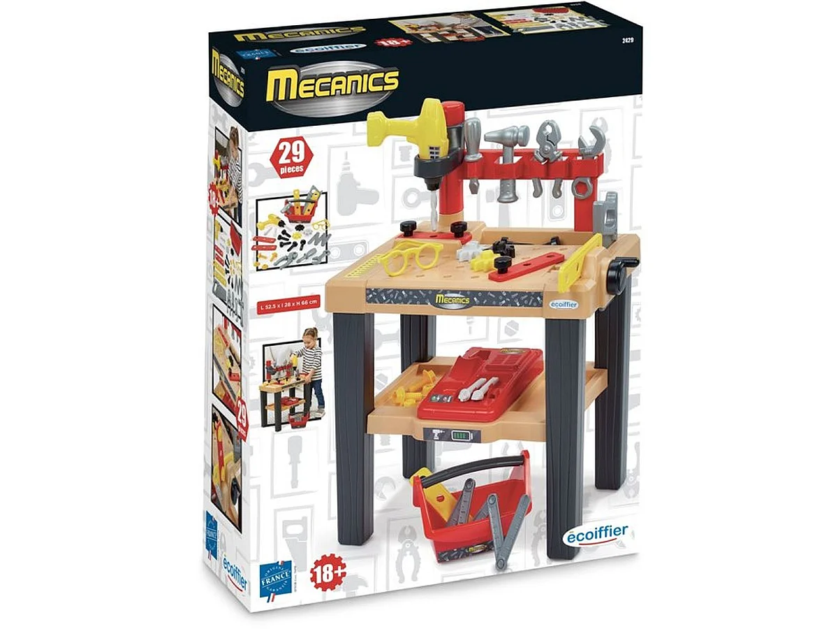 ECOIFFIER Grand établi de jeu avec 28 accessoires pour enfants dès 18 mois