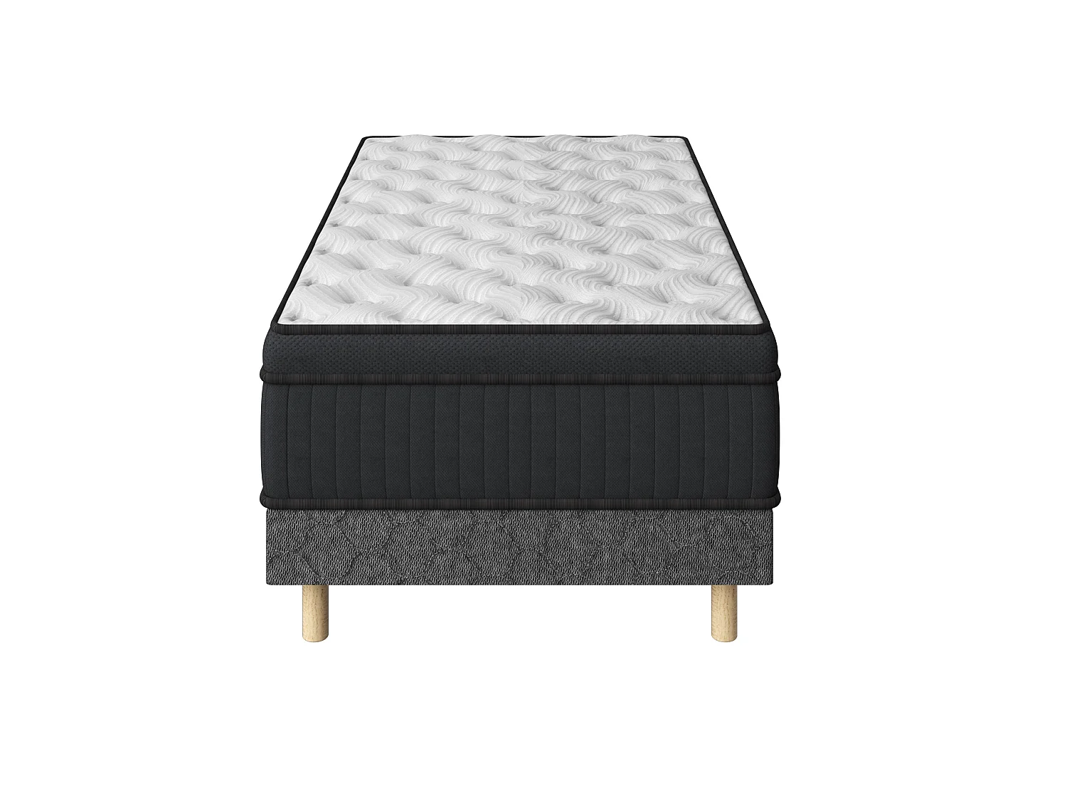 Ensemble Matelas à ressorts + sommier 90x200 cm, Mousse à mémoire de forme,épaisseur 25cm