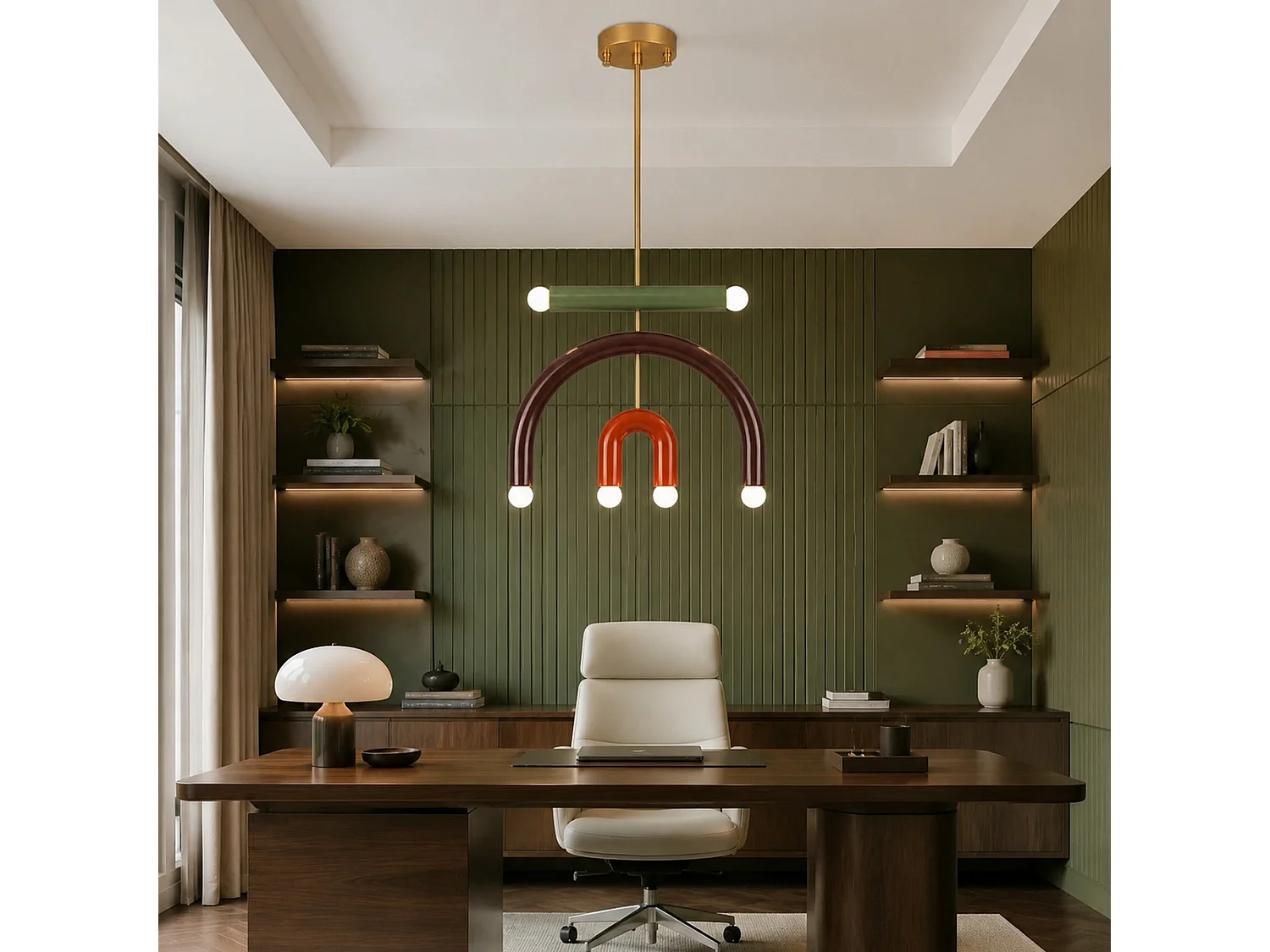 "Vento" Multicolor Metalen Kroonluchter - 50 x 10 x 81 cm - Elegante Verlichtingsarmatuur