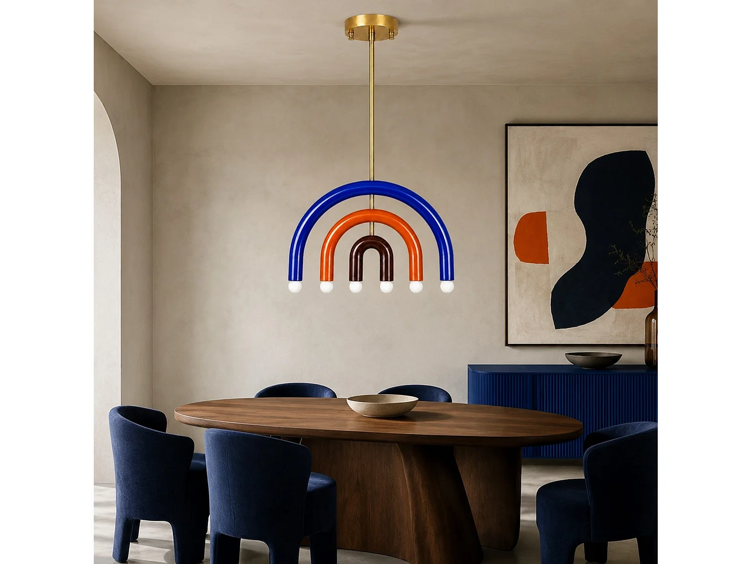 Lampadario in metallo multicolore "Vento" - Elegante apparecchio di illuminazione per la casa 50 x 10 cm