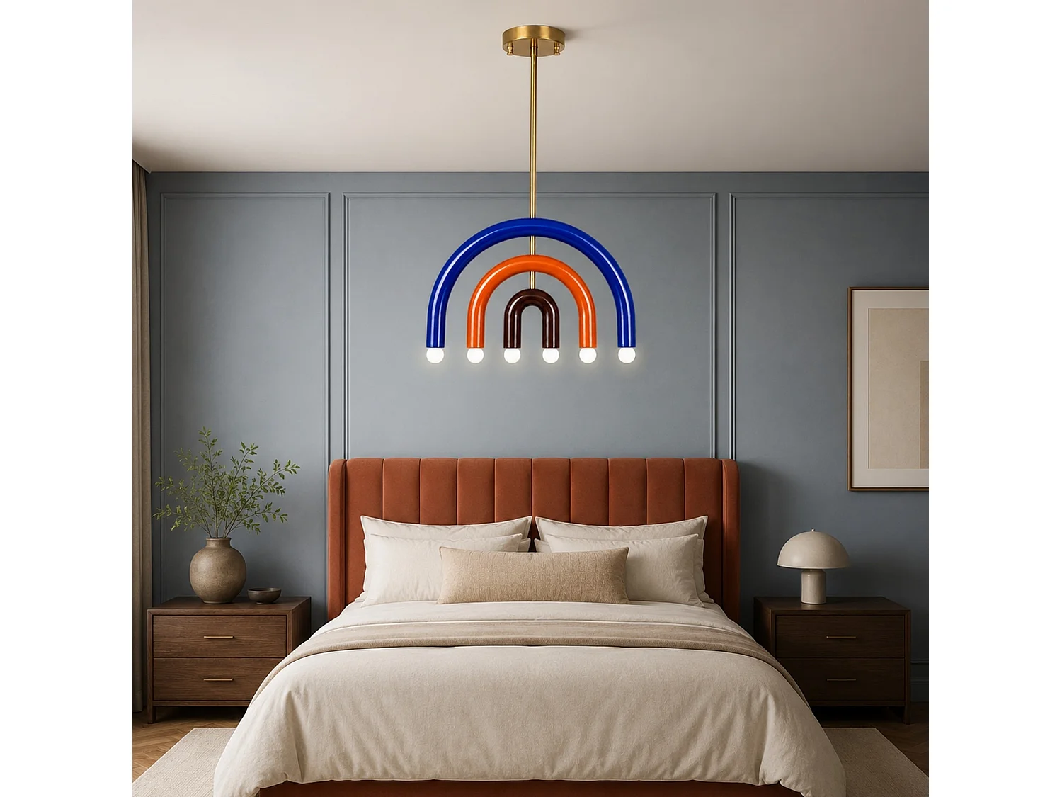 Lampadario in metallo multicolore "Vento" - Elegante apparecchio di illuminazione per la casa 50 x 10 cm