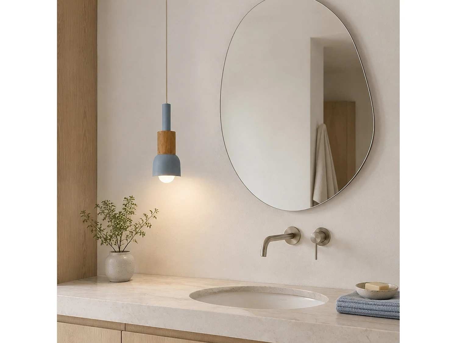 Lampadario a Sospensione in Metallo Blu "Elwood" - Altezza Regolabile 30-90 cm - Lampada da Soffitto Elegante