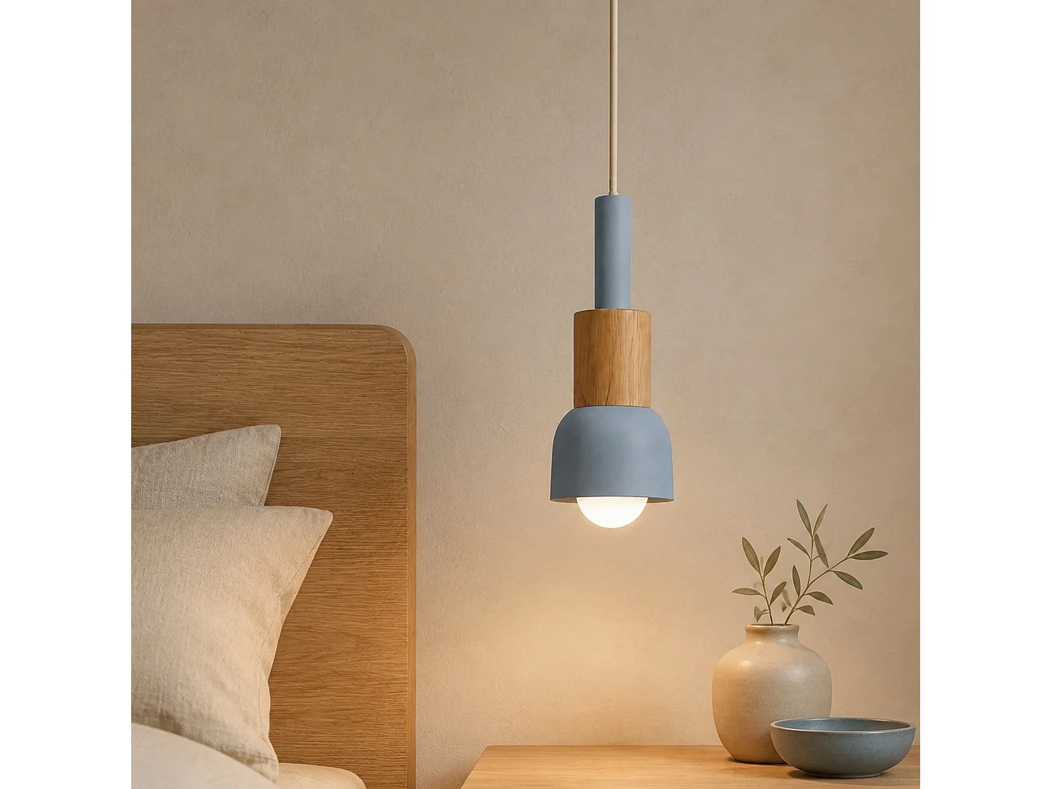 Lampadario a Sospensione in Metallo Blu "Elwood" - Altezza Regolabile 30-90 cm - Lampada da Soffitto Elegante