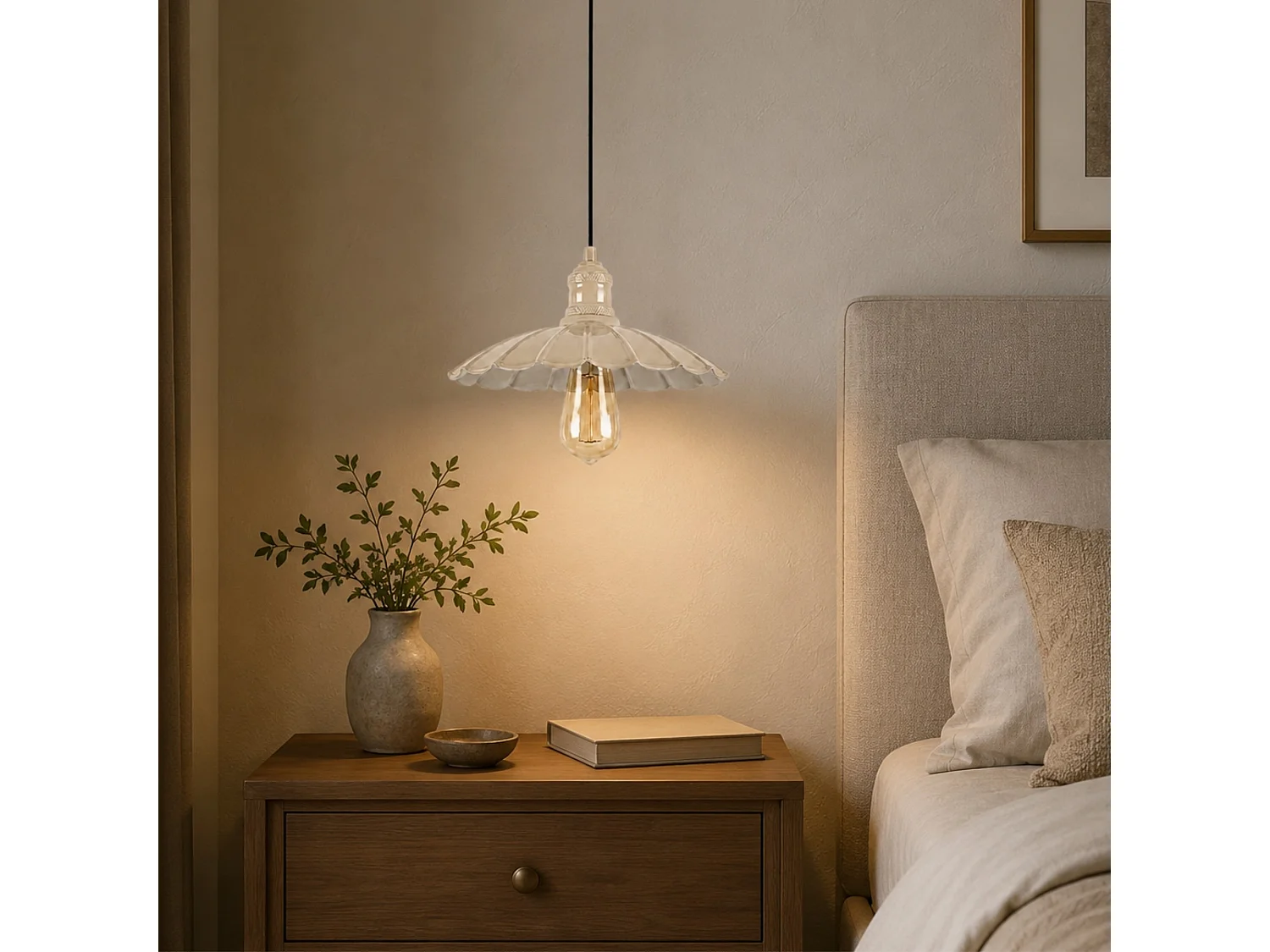 "Volan" Beige Metallkrona - 25 x 25 cm - Elegant Taklampa