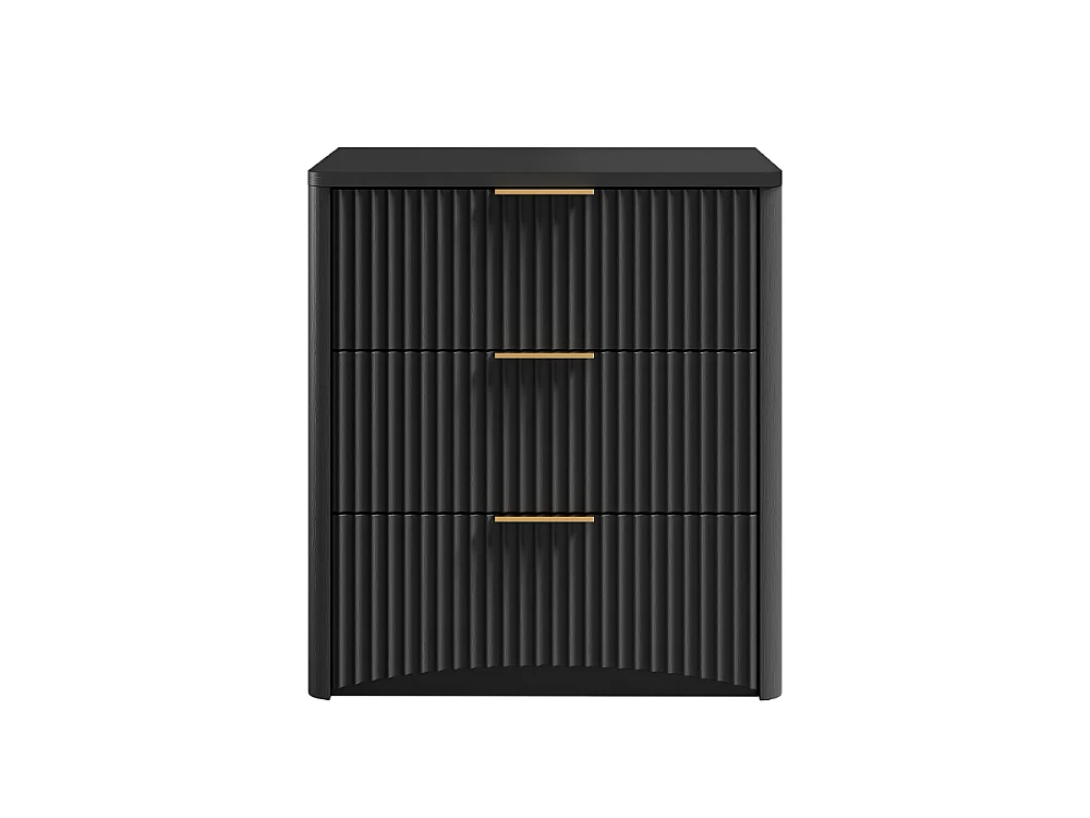 Klassischer Komfort mit 3 großen Schubladen, elegantem Scanal-Design, edlen Metallgriffen und stabilen, geräuschlosen Führungen