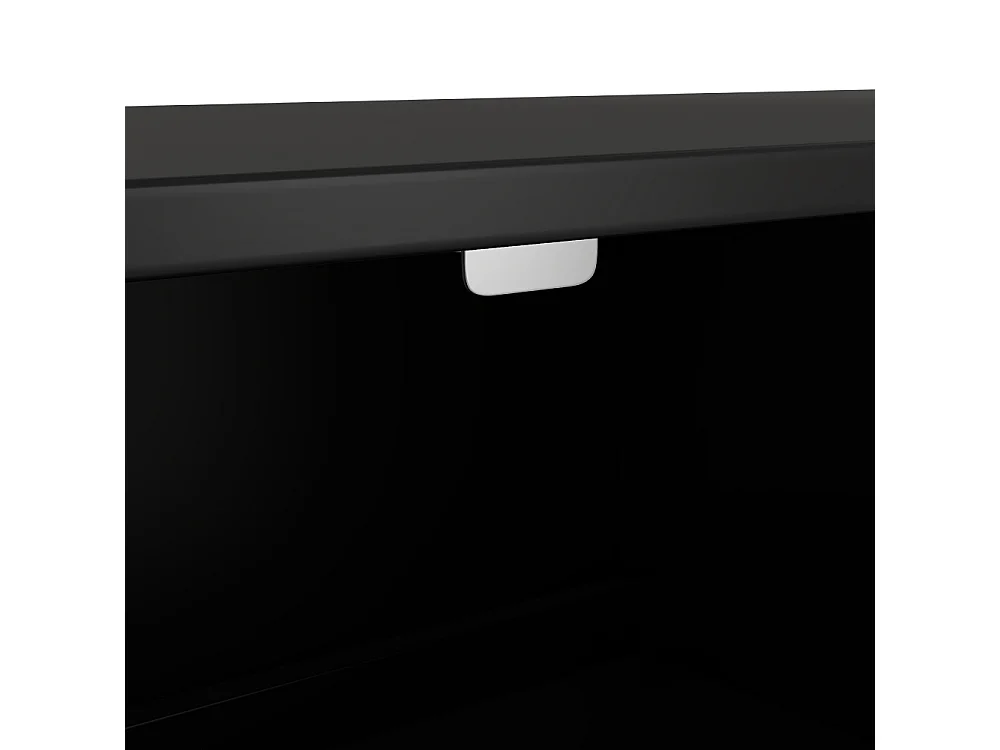 Buffet Moderno con 4 Puertas, Rejillas Doradas, Patas Metálicas y Sistema de Cierre Suave – Negro y Oro (160x80x40 cm)