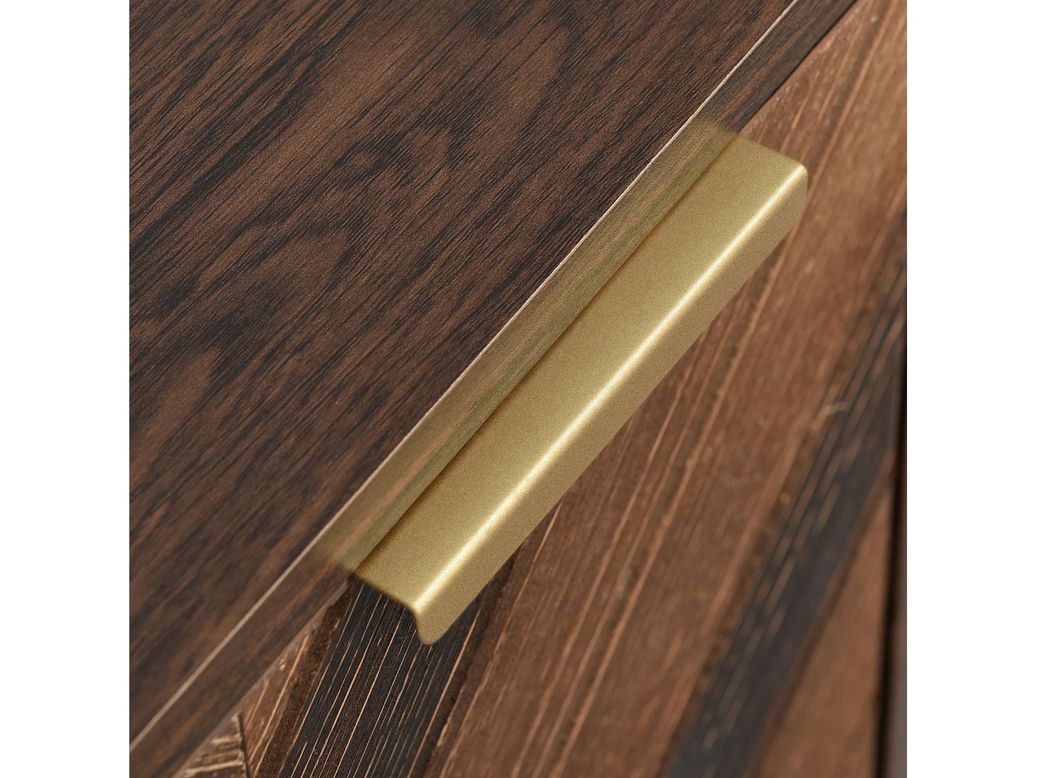 Sideboard esclusivo con tre porte, 120x38x76,5 cm, dettagli dorati, gambe in ferro e ampio spazio di archiviazione
