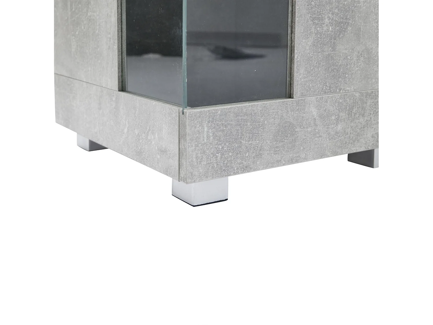 Buffet para salón, buffet brillante con iluminación LED - 140 x 40 x 70 cm, superficie de vidrio, 3 compartimentos, en MDF